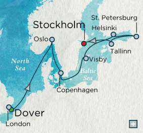 Cruises Around The World Crystal World Cruises symphony 2027 Scandinavian Splendor Map