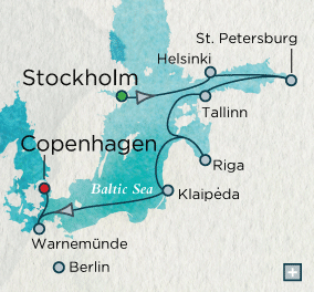 Cruises Around The World Crystal World Cruises symphony 2027 Best of the Baltic Map