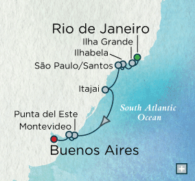 Cruises Around The World Crystal World Cruises Symphony 2028 Spotlight on Brazil Map