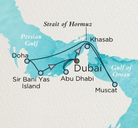 Cruises Around The World Crystal Endeavor December 22 2026 January 2 2027 United Arab Emirates to Dubai, United Arab Emirates