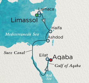 Cruises Around The World Crystal Endeavor November 12-22 2026 Limassol, Cyprus to Aqaba, Jordan