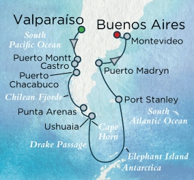 Cruises Around The World Crystal World Cruises Serenity 2026 February 8 March 3 Santiago (Valparaiso), Chile to Buenos Aires, Argentina