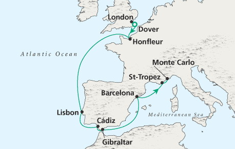 Cruises Around The World London to Monte Carlo
