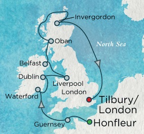 Cruises Around The World Crystal World Cruises Symphony 2026 August 13-25 Honfleur, France to London (Tilbury), England