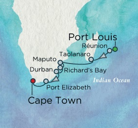 Cruises Around The World Crystal World Cruises Symphony 2026 December 9-22 Mauritius (Port Louis) to Cape Town, South Africa