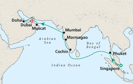 Cruises Around the World Map