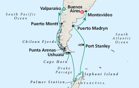 Cruises Around the World Map