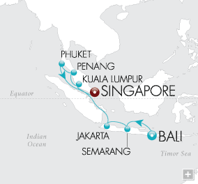 Cruises Around The World Bali to Singapore Map
