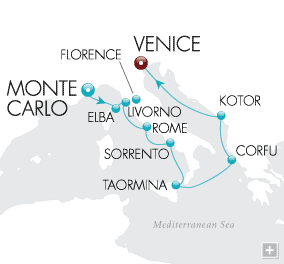 Cruises Around The World Accent on Italy Map