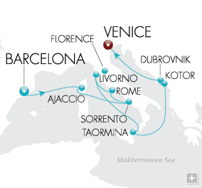 Cruises Around The World Antiquity & the Arts Map