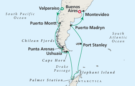 Cruises Around the World Map