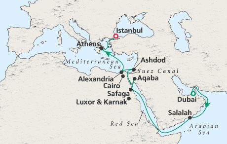 Cruises Around the World Map