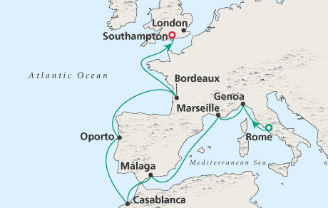 Cruises Around the World Map