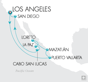 Cruises Around The World Treasures of Mexico Map
