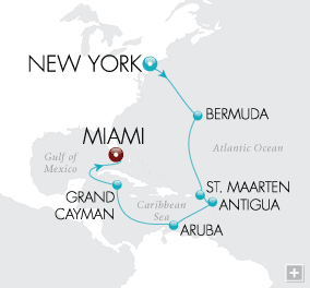Cruises Around The World Pink Sands & White Beaches Map