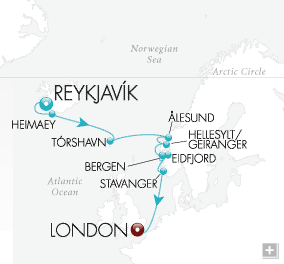 Cruises Around The World Nautical Norway Map