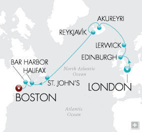 Cruises Around The World Voyage of the Vikings Map Follow the path of famed Viking explorers, from Leif Ericson to Erik the Red, on a true adventure from Old World to New.