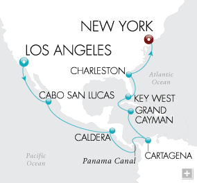 Cruises Around The World May 15 June 1 2026 - 17 Days Panama Discovery Map - Crystal Symphony 2026