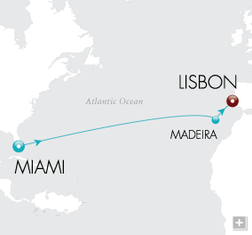 Cruises Around The World Beyond the Sea Map Miami to Lisbon - Voyage V2207