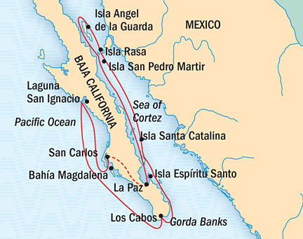 Cruises Around The World Lindblad National Geographic NG CRUISES Sea Bird March 21 April 4 2027 San Carlos, Mexico to La Paz, Mexico