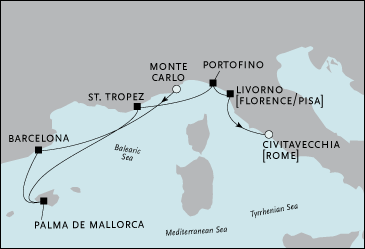Cruises Around The World Monte Carlo to Rome Cruise