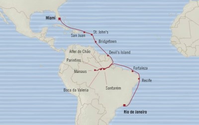 Cruises Around The World Oceania Regatta February 2-25 2026 Cruises Miami, FL, United States to Rio De Janeiro, Brazil