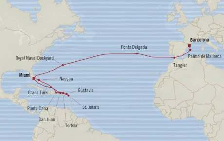 Cruises Around The World Oceania Riviera March 16 April 9 2026 Cruises Miami, FL, United States to Barcelona, Spain