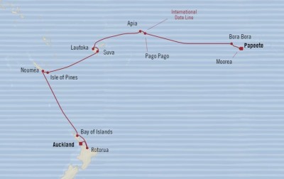 Cruises Around The World Oceania Sirena April 23 May 9 2026 Cruises Auckland, New Zealand to Papeete, French Polynesia