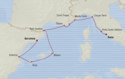 Cruises Around The World Oceania Sirena July 7-17 2026 Cruises Civitavecchia, Italy to Barcelona, Spain