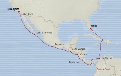 Cruises Around The World Oceania Sirena June 6-21 2026 Cruises Los Angeles, CA, United States to Miami, FL, United States