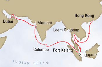 Cruises Around The World Hong Kong to Dubai Queen Elizabeth 2