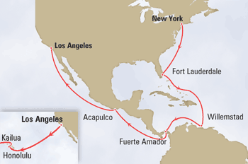Cruises Around The World Queen Elizabeth 2 New York to Honolulu