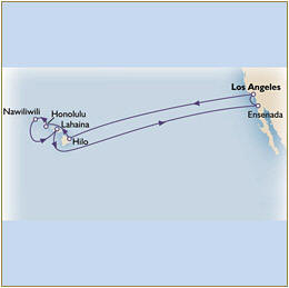 Cruises Around The World Map Cunard Queen Victoria QV 2027 los angeles to los angeles