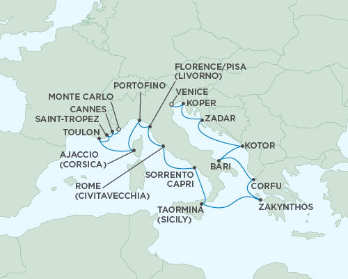 Cruises Around The World Seven Seas Mariner June 4-21 2027 - 17 Days