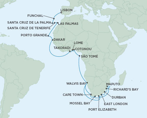 Cruises Around The World Seven Seas Mariner October 31 December 9 2027 - 39 Days