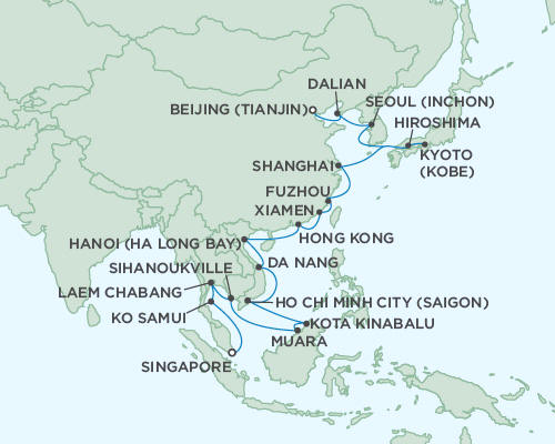 Cruises Around The World Regent Seas Seas Voyager Cruises January 18 February 21 2027 - 34 Days