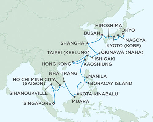 Cruises Around The World Regent Seas Seas Voyager Cruises March 11 April 13 2027 - 33 Days