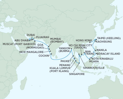 Cruises Around The World Regent Seas Seas Voyager Cruises March 27 May 3 2027 - 37 Days