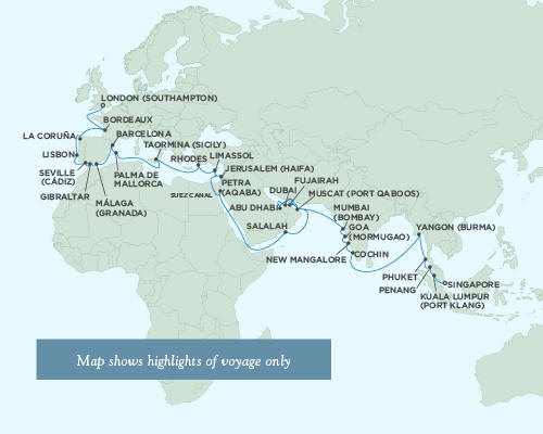 Cruises Around The World Regent Seas Seas Voyager Cruises April 13 June 6 2027 - 54 Days
