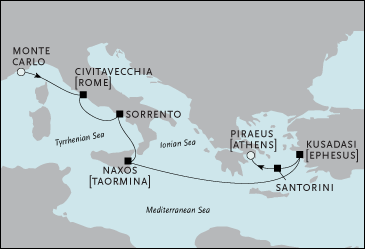 Cruises Around The World Luxury Cruises Monte Carlo to Athens