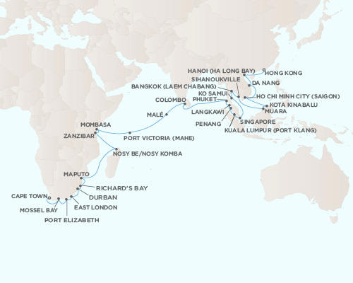 Cruises Around The World Regent Seven Seas Voyager Cruises December 21 2026 January 18 2027 - 28 Days