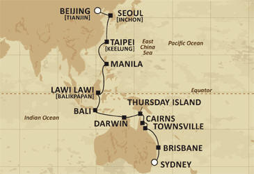 Cruises Around The World Route
