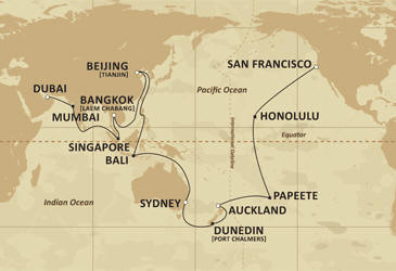 Cruises Around The World Route
