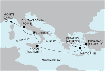 Cruises Around The World Athens to Monte Carlo