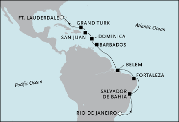 Cruises Around The World Rio de Janeiro to Fort Lauderdale Cruise