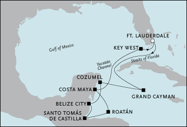 Cruises Around The World Fort Lauderdale to Fort Lauderdale