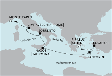 Cruises Around The World Athens to Monte Carlo Cruise Luxury