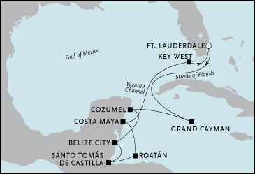 Cruises Around The World Fort Lauderdale to Fort Lauderdale