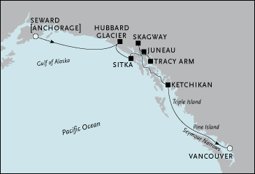 Cruises Around The World Seward to Vancouver
