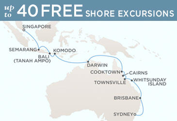 Cruises Around The World Regent World Cruises Voyager 2026 Map February 1-19 2026 - 18 Days
